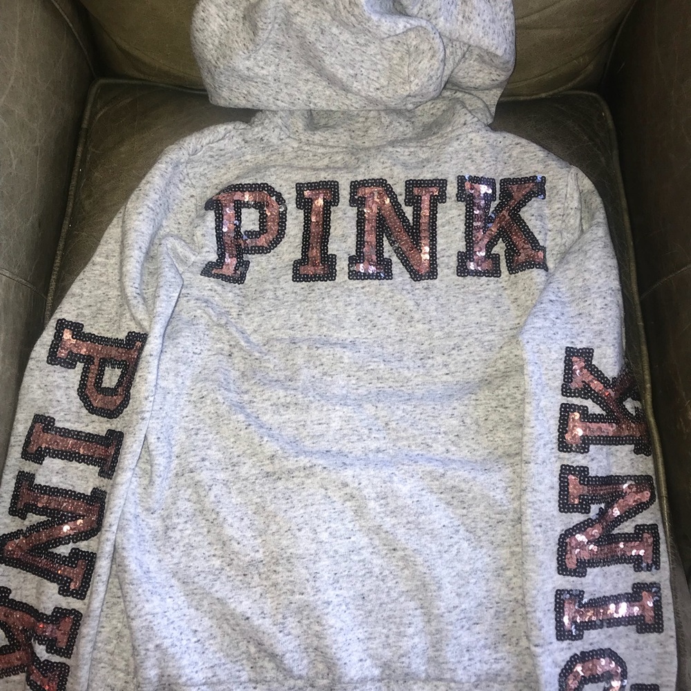 SOLD ON MERC! PINK ROSE GOLD FULL ZIP HOODIE